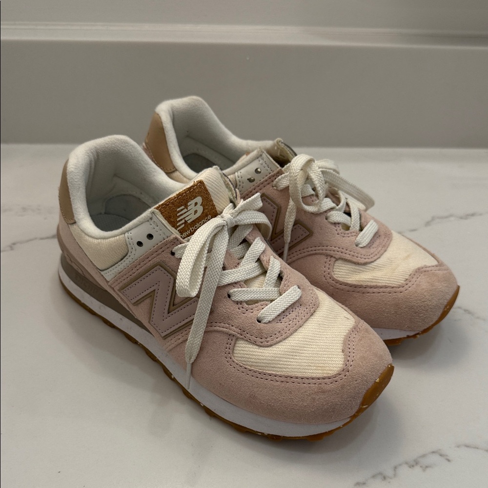 New Balance Women's Blush and Cream Sneakers